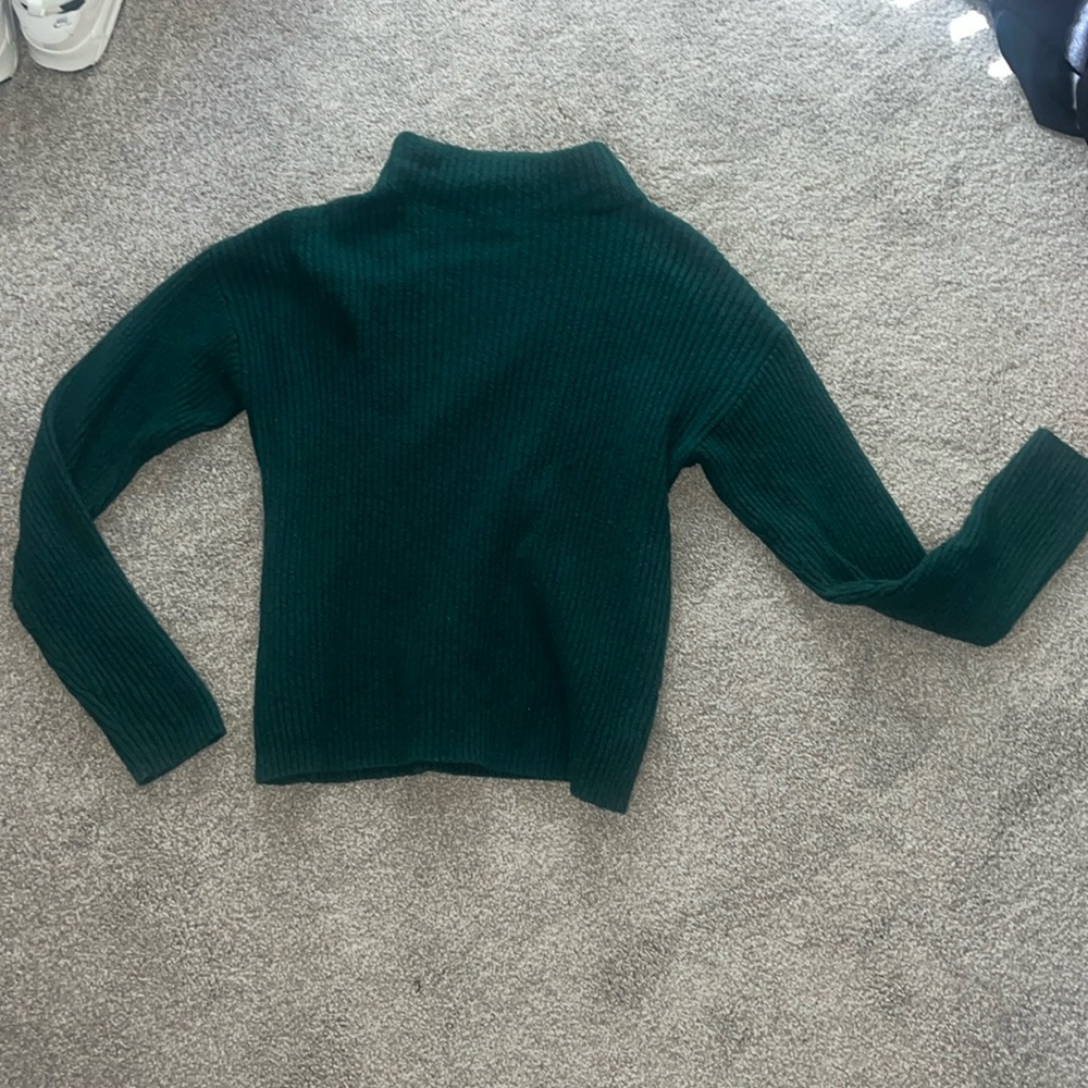 dark green full length sweater